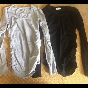 Athleta Pure long sleeve tops- black and gray